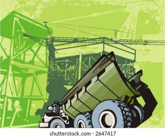 Construction truck background series. Check my portfolio for much more of this series as well as thousands of similar and other great vector items.