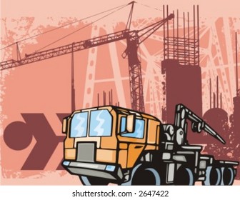 Construction truck background series. Check my portfolio for much more of this series as well as thousands of similar and other great vector items.