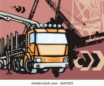 Serie de fondo de camiones de construcción. Revisa mi portafolio para mucho más de esta serie así como miles de artículos similares y otros grandes vectores.