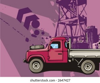 Baukastenhintergrundserie für Lkw. Sehen Sie sich mein Portfolio für viel mehr dieser Serie sowie Tausende von ähnlichen und anderen großartigen Vektorgrafiken an.