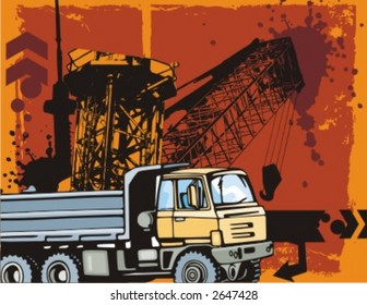 Baukastenhintergrundserie für Lkw. Sehen Sie sich mein Portfolio für viel mehr dieser Serie sowie Tausende von ähnlichen und anderen großartigen Vektorgrafiken an.