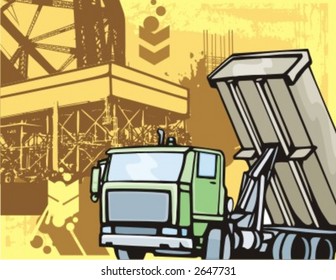 Construction truck background series. Check my portfolio for much more of this series as well as thousands of similar and other great vector items.