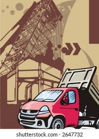 Construction truck background series. Check my portfolio for much more of this series as well as thousands of similar and other great vector items.