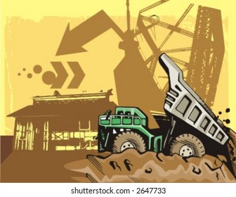 Construction truck background series. Check my portfolio for much more of this series as well as thousands of similar and other great vector items.