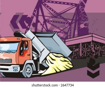 Construction truck background series. Check my portfolio for much more of this series as well as thousands of similar and other great vector items.