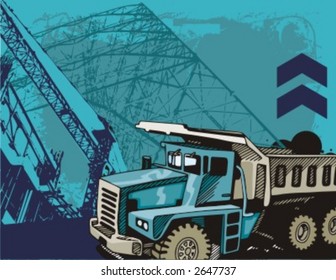 Serie de fondo de camiones de construcción. Revisa mi portafolio para mucho más de esta serie así como miles de artículos similares y otros grandes vectores.