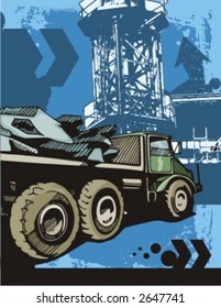 Construction truck background series. Check my portfolio for much more of this series as well as thousands of similar and other great vector items.