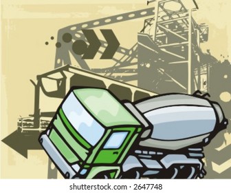 Construction truck background series. Check my portfolio for much more of this series as well as thousands of similar and other great vector items.