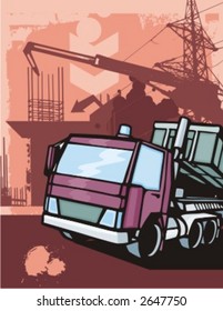 Construction truck background series. Check my portfolio for much more of this series as well as thousands of similar and other great vector items.
