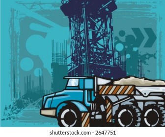 Serie de fondo de camiones de construcción. Revisa mi portafolio para mucho más de esta serie así como miles de artículos similares y otros grandes vectores.