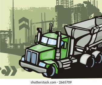 Construction truck background series. Check my portfolio for much more of this series as well as thousands of similar and other great vector items.