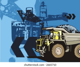 Construction truck background series. Check my portfolio for much more of this series as well as thousands of similar and other great vector items.