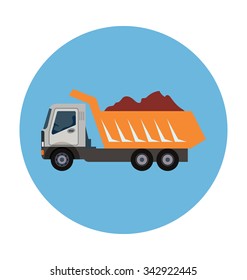 Construction Truck Colored Vector Illustration 