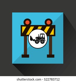 construction truck concept barrier light design vector illustration eps 10