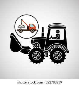 construction truck concept car tow design vector illustration eps 10