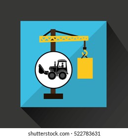 construction truck concept crane barrel design vector illustration eps 10