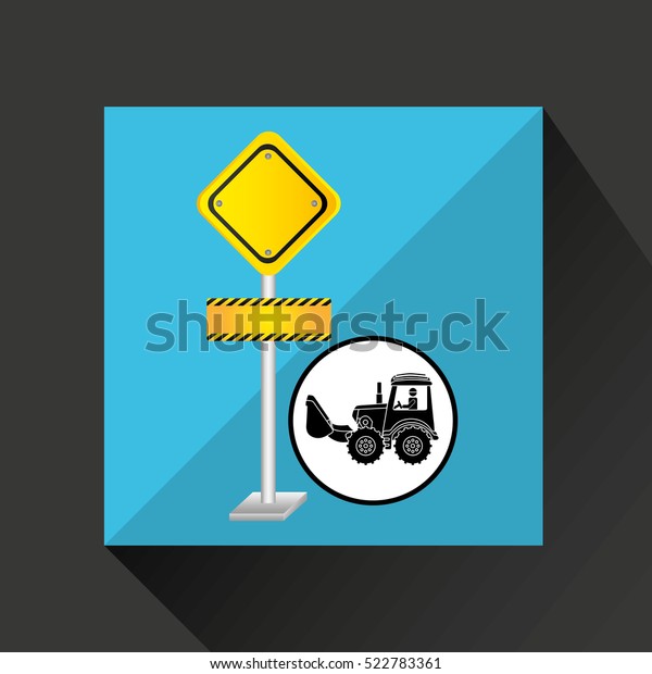 construction truck concept road sign design vector\
illustration eps\
10