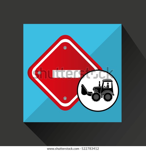 construction truck concept road sign stop design
vector illustration eps
10
