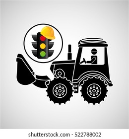 construction truck concept traffic light helmet design vector illustration eps 10
