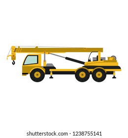 Construction truck with crane