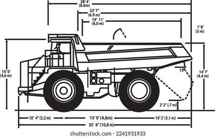Construction truck draw vectoral illustation 