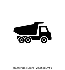 Construction truck with dump bed ready for heavy material transport