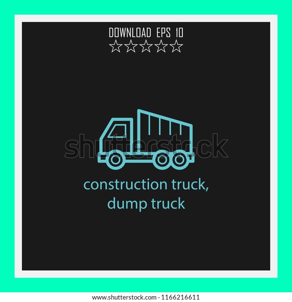 construction truck, dump\
truck vector icon