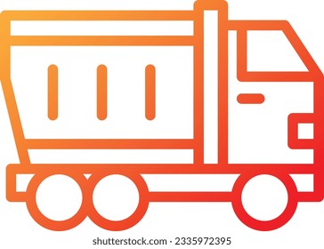Icono de gradiente de camión de construcción - Icono único, vector