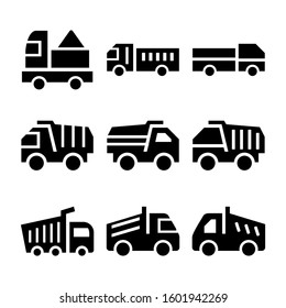 construction truck icon isolated sign symbol vector illustration - Collection of high quality black style vector icons
