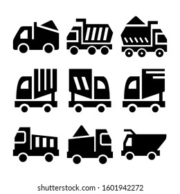 construction truck icon isolated sign symbol vector illustration - Collection of high quality black style vector icons
