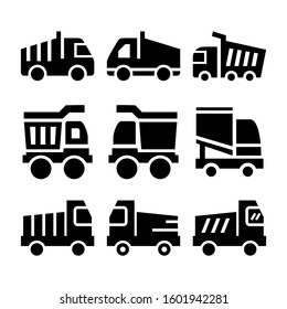 construction truck icon isolated sign symbol vector illustration - Collection of high quality black style vector icons
