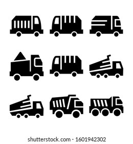 construction truck icon isolated sign symbol vector illustration - Collection of high quality black style vector icons
