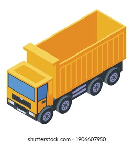 Construction truck icon. Isometric of construction truck vector icon for web design isolated on white background