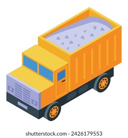 Construction truck icon isometric vector. Worker team. Hat person