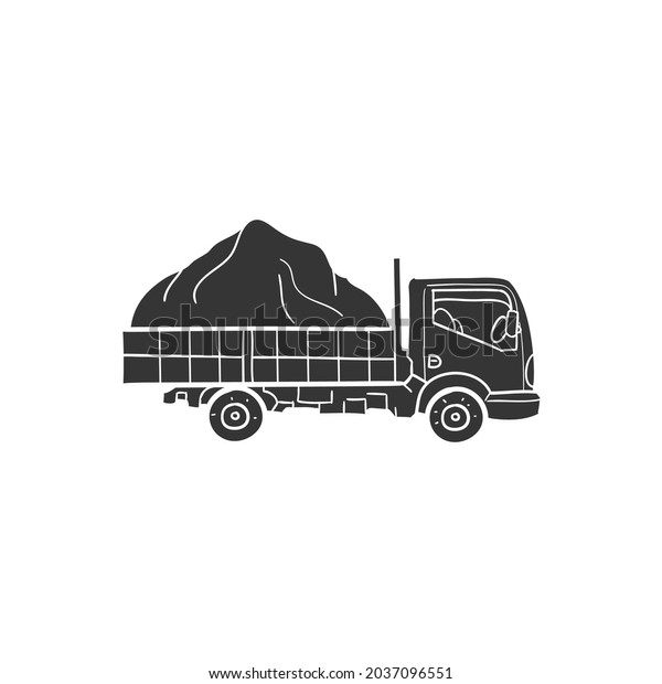 Construction Truck Icon Silhouette Illustration.\
Transport Vehicle Vector Graphic Pictogram Symbol Clip Art. Doodle\
Sketch Black\
Sign.