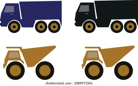 Construction truck icon vector isolated on white background