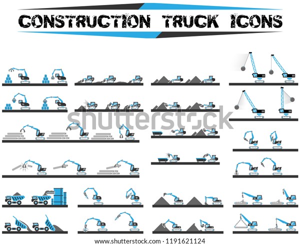 Construction truck icons\
collection