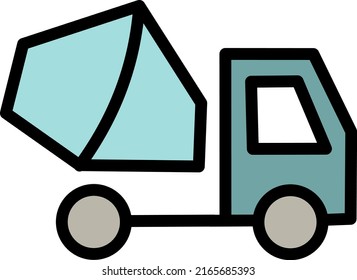 Construction truck, illustration, vector on a white background.