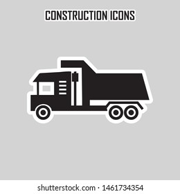 construction truck machine vector icons.