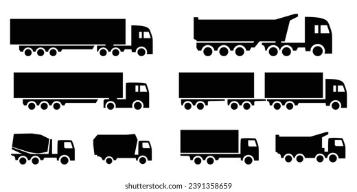 construction truck silhouette icon vector illustration