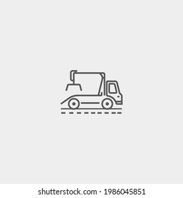 Construction truck vector icon illustration sign