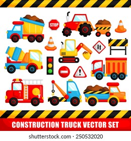 Construction Truck Vector Set