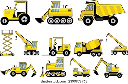 Construction Trucks Vector art Bundle Pack Illustration