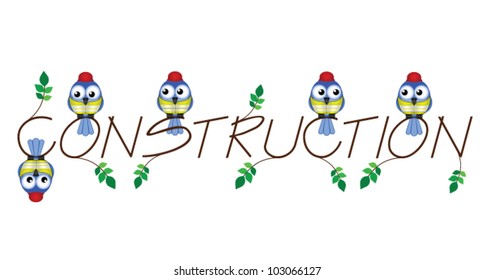 Construction twig text isolated on white background