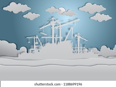 Construction vector background, Construction paper art style, Book Cover Design.