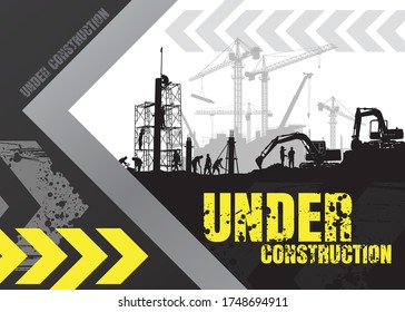 Construction vector background,Construction info graphics, Book Cover Design.