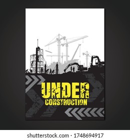 Construction vector background,Construction info graphics, Book Cover Design.