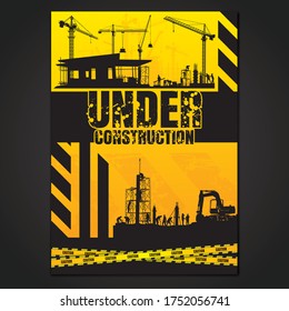Construction vector background,Construction info graphics, Book Cover Design.