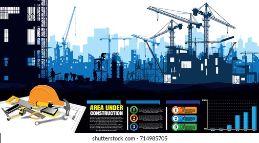 construction vector background,Construction info graphics.
