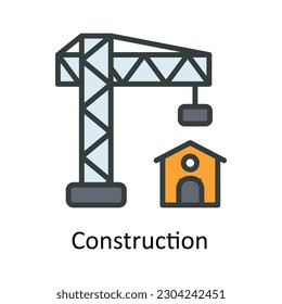 Construction vector  Fill outline Icon Design illustration. Work in progress Symbol on White background EPS 10 File